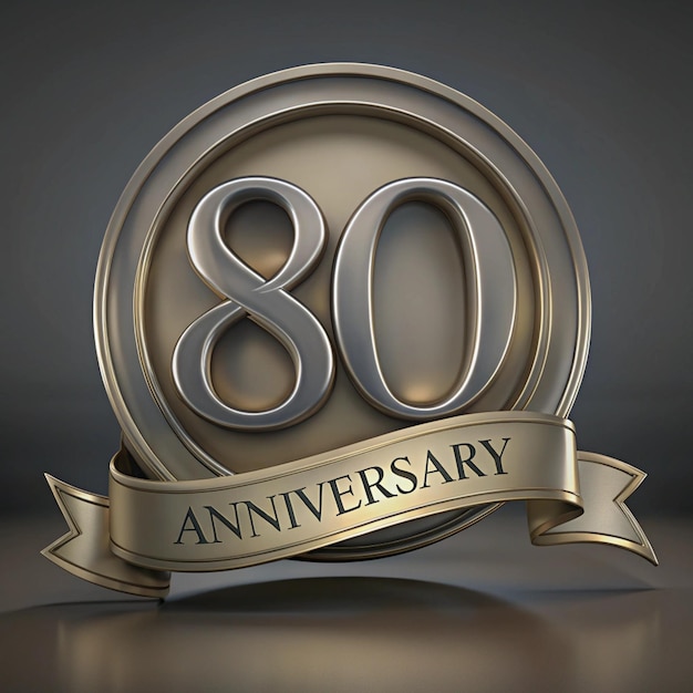 Stylish 80th Anniversary Emblem Design for Posters and Packaging