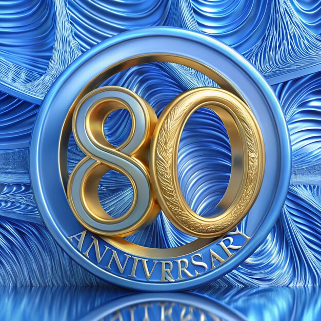 Stylish 80th Anniversary Emblem Design for Posters and Packaging