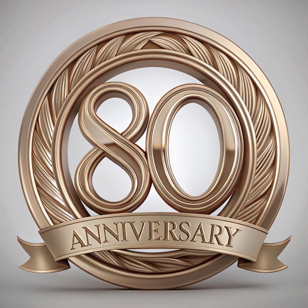 Stylish 80th Anniversary Emblem Design for Posters and Packaging