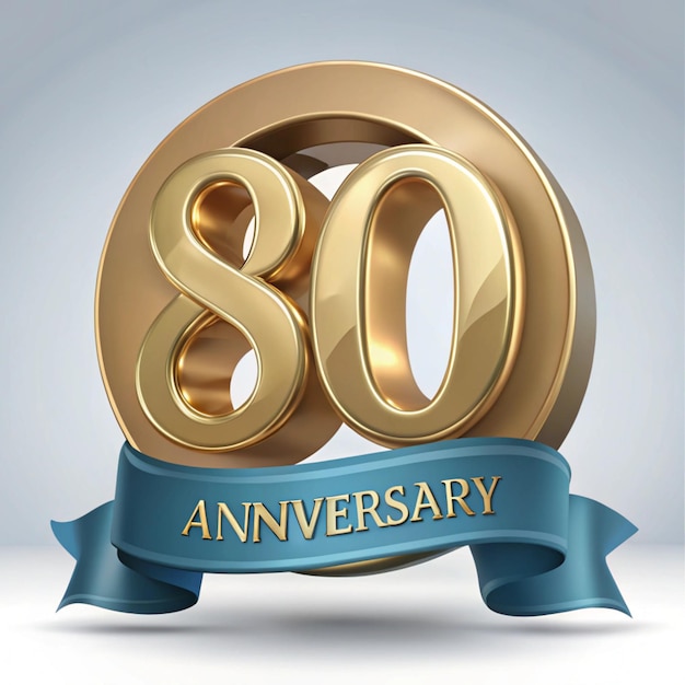 Stylish 80th Anniversary Emblem Design for Posters and Packaging