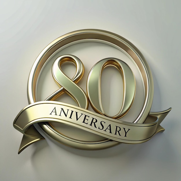 Stylish 80th Anniversary Emblem Design for Posters and Packaging