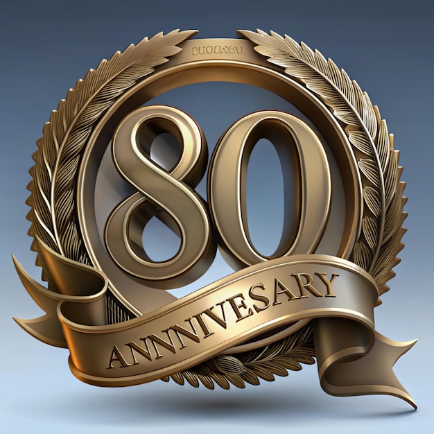 Stylish 80th Anniversary Emblem Design for Posters and Packaging