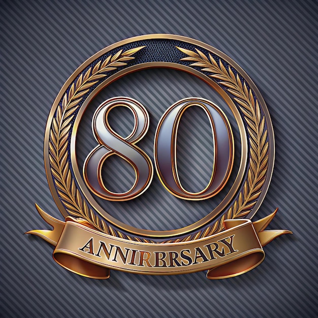 Stylish 80th Anniversary Emblem Design for Posters and Packaging