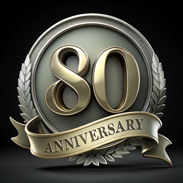 Stylish 80th Anniversary Emblem Design for Posters and Packaging