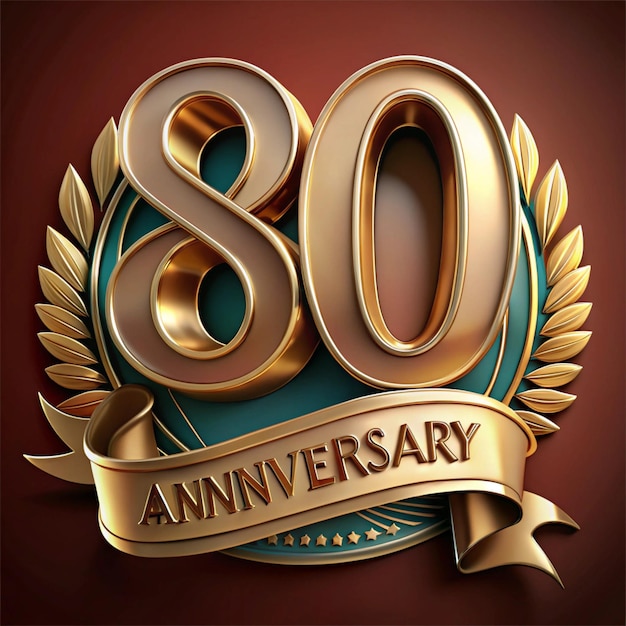 Stylish 80th Anniversary Emblem Design for Posters and Packaging