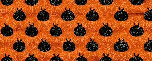 Stylish abstract fabric pattern with halloween pumpkins