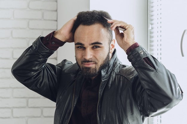 Stylish afro american man