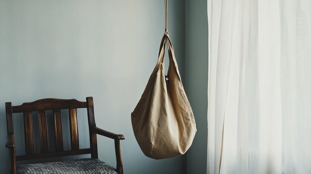 Stylish Bag Hanging from Furniture