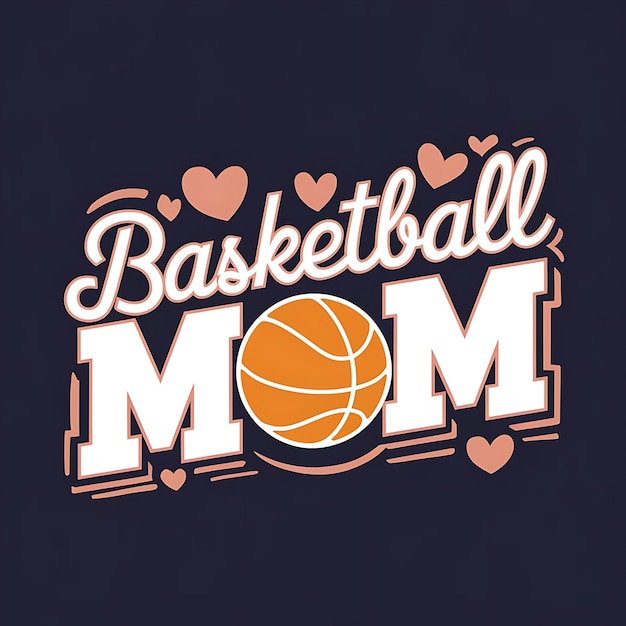 Stylish Basketball Mom Art for Apparel Basketball Mom Clipart for Merch