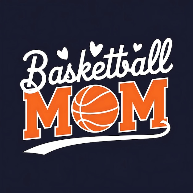 Stylish Basketball Mom Art for Apparel Basketball Mom Clipart for Merch