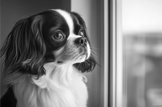 Photo stylish black and white canine shot photo