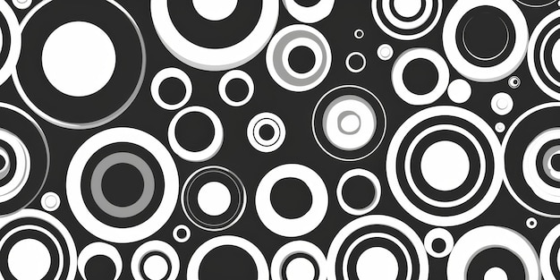 Photo a stylish black and white circular pattern background design for various uses and settings