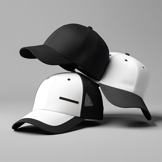 Photo stylish blank baseball cap mockup for clothing line branding and design showcase