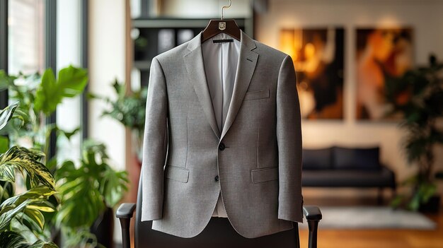 Photo a stylish blazer displayed in a modern office setting