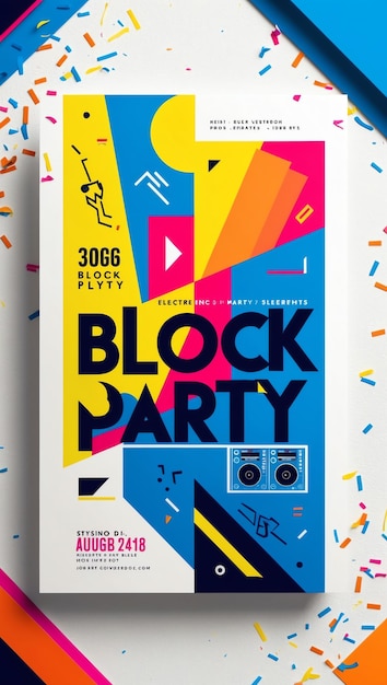 Photo stylish block party flyer for exciting block events