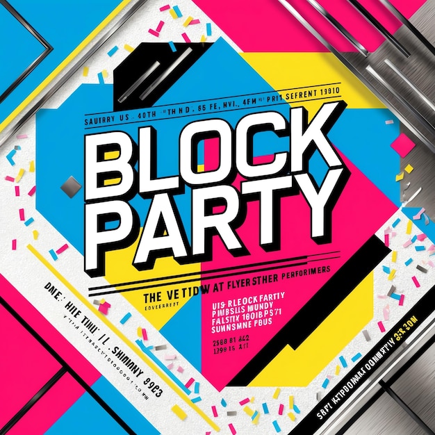 Photo stylish block party flyer for exciting block events