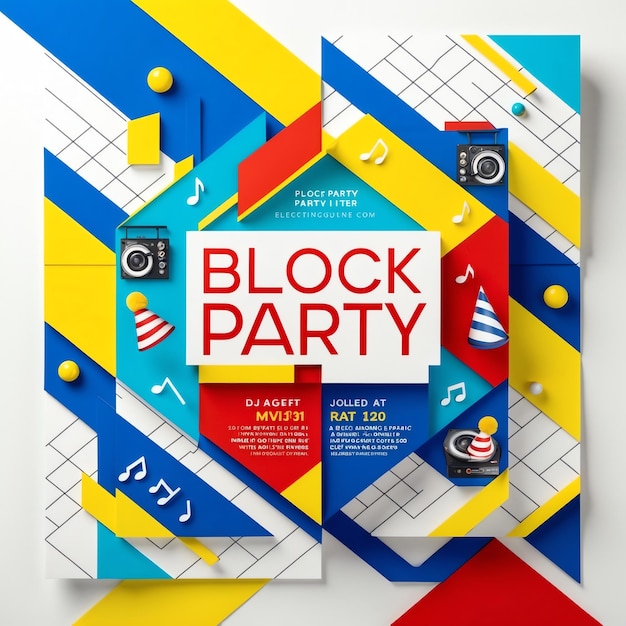 Photo stylish block party flyer for exciting block events