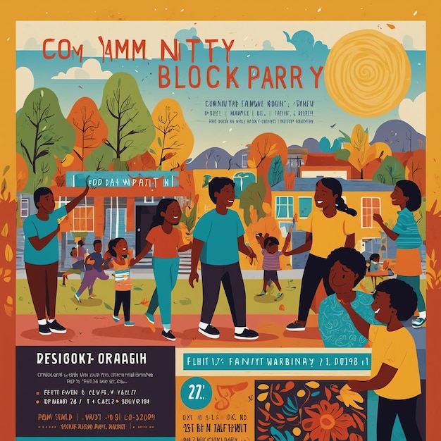 Photo stylish block party flyer for exciting block events