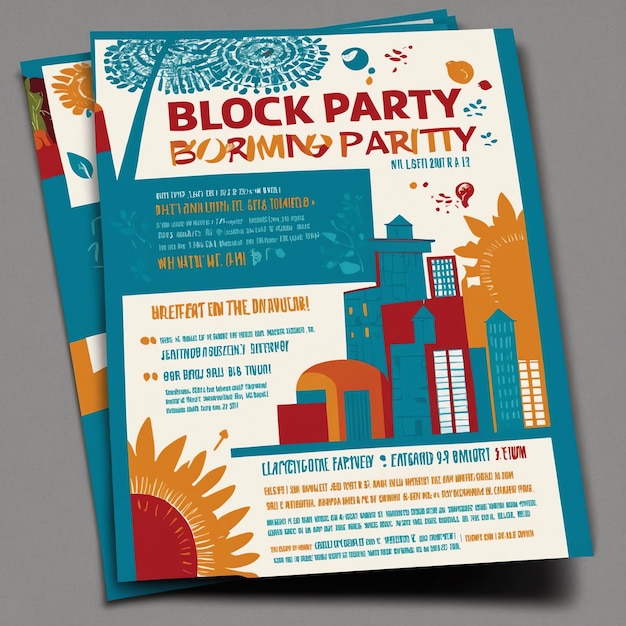 Photo stylish block party flyer for exciting block events