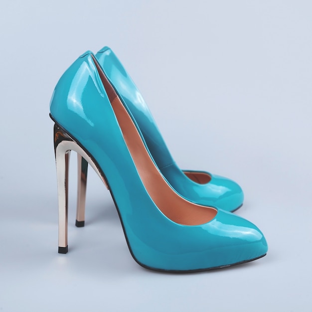 Stylish blue female shoes