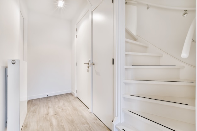 Stylish bright staircase in the cozy house