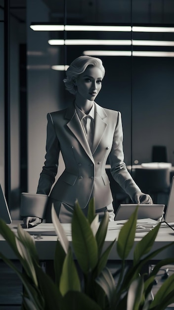 Stylish businesswoman working in a office