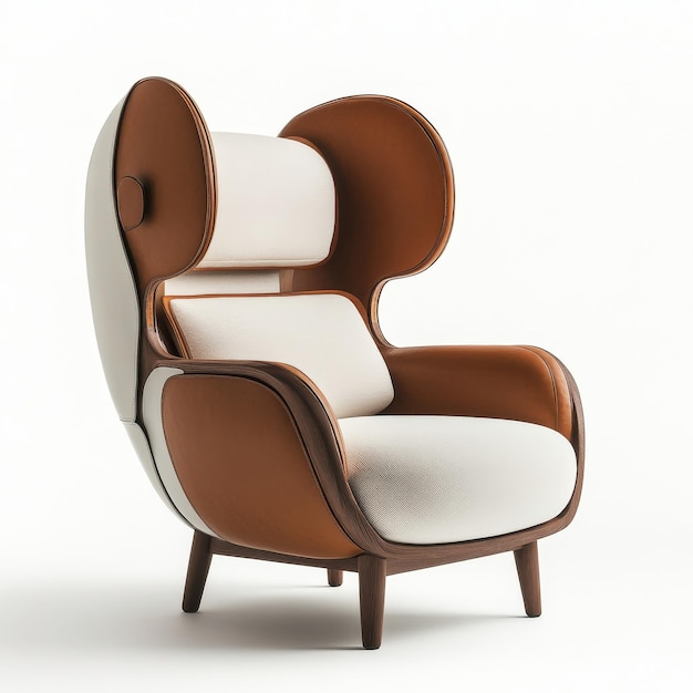 The stylish Caprichosa armchair stands out with its vibrant colors and curved design