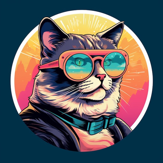 stylish cat character illustration