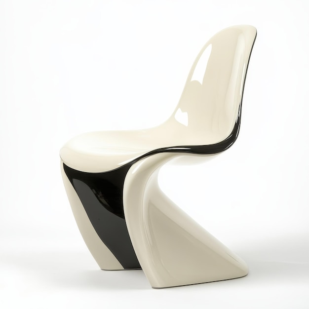 A stylish chair showcases elegant curves and contrasts against a pristine white backdrop