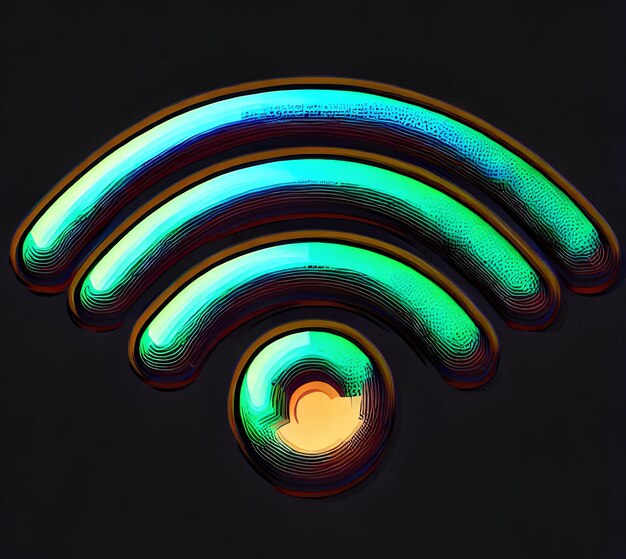 Stylish and colorful WiFi icon for creations and designs