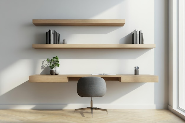 Stylish Contemporary Wall Mounted Desk Perfect for Modern Home Offices or Small Spaces