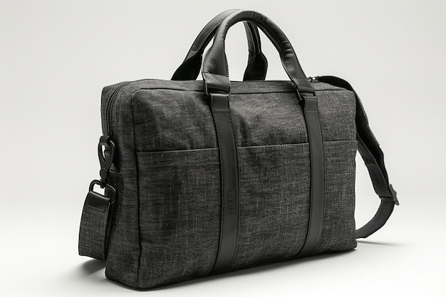 Photo stylish darkcolored briefcase with detachable shoulder strap