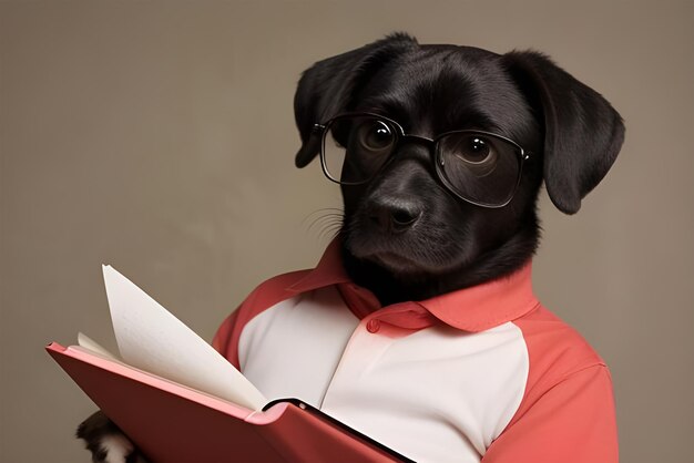 a stylish dog wearing glasses