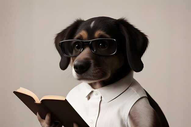 a stylish dog wearing glasses