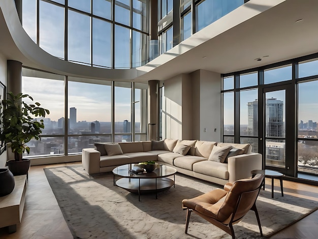 Stylish Downtown Condo with Minimalist Design and City Skyline View