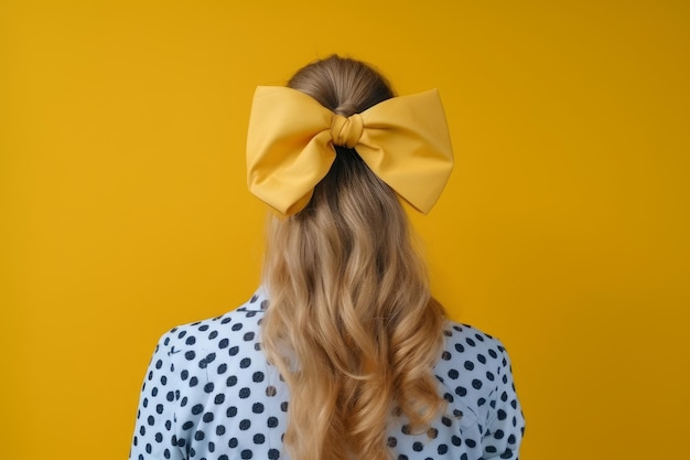 Photo stylish fabric bow female generate ai