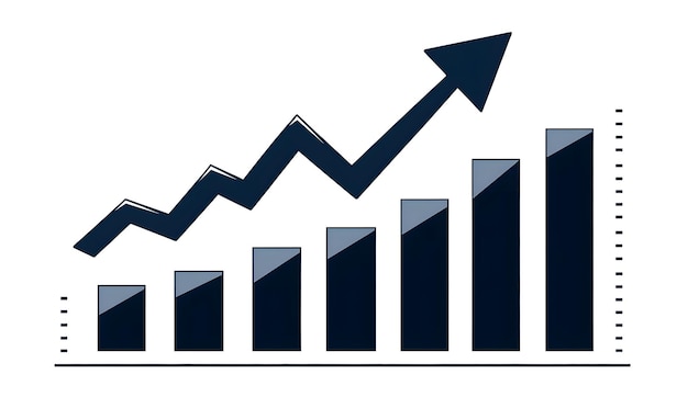 Stylish Flat Color Vector Illustration of an Upward Graph Suitable for Business Reports and Presenta