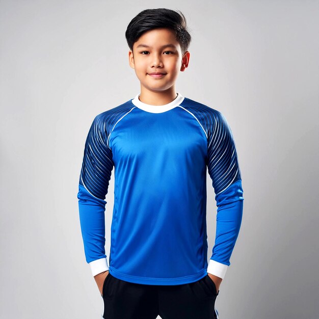 Photo stylish football long sleeve tshirt for boys and girls isolated design