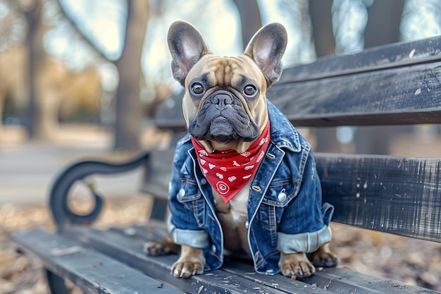 Photo stylish french bulldog