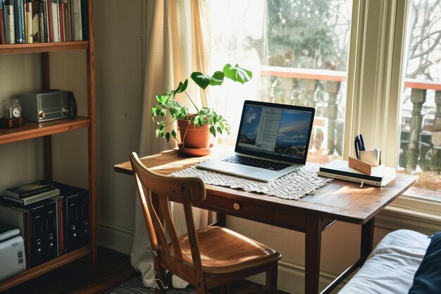 Stylish functional workspace for remote work or study