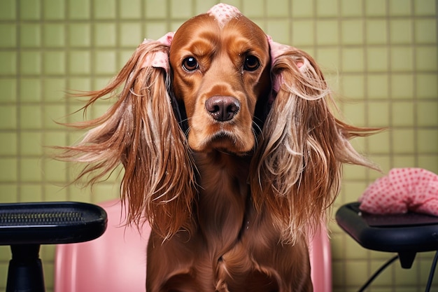 A Stylish Haircut Session at the Pet Spa Grooming Salon Generative By Ai