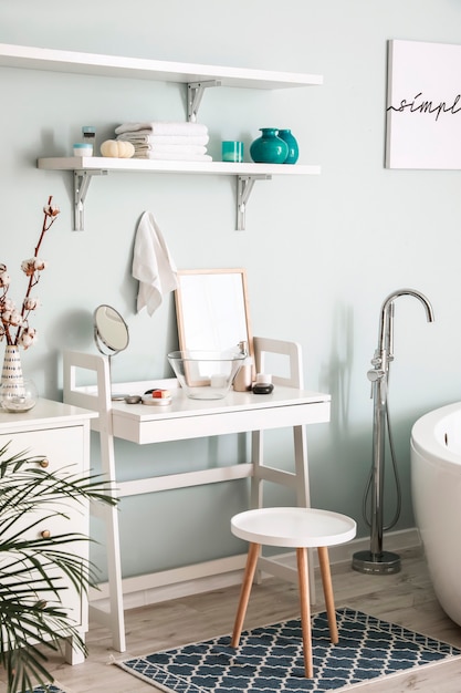 Stylish interior of modern bathroom