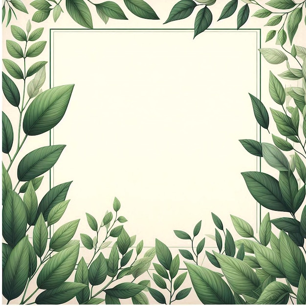 Stylish leafy Leap border layout with intricate nature inspired botanical patterns