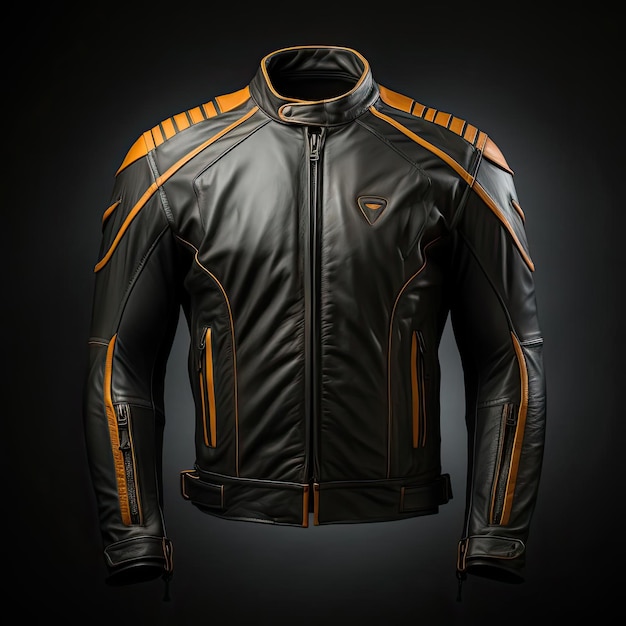 Stylish leather motorcycle jacket with removable liner and adjustable waist