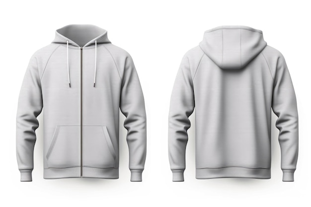 stylish light grey hoodie zipper mockup