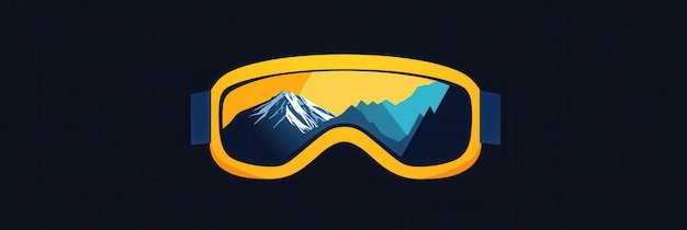 A stylish logo showcases ski goggles with vibrant reflections of majestic snowcovered mountains perfect for winter sports enthusiasts Generative AI