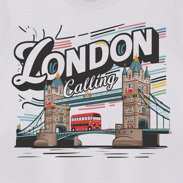 Photo stylish london calling tshirt design