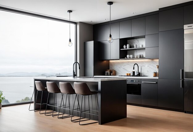 Photo stylish luxury apartment with modern kitchen amp italian design