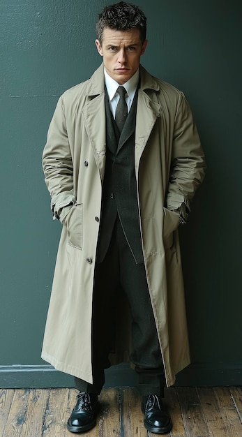 Photo stylish man in a trench coat