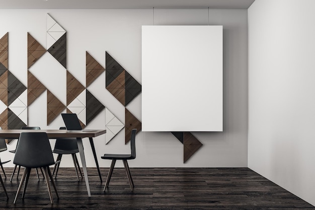 Stylish meeting room with poster